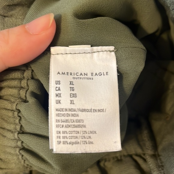𝅺American Eagle Olive Green Paper Bag Shorts Size XL - Picture 7 of 8